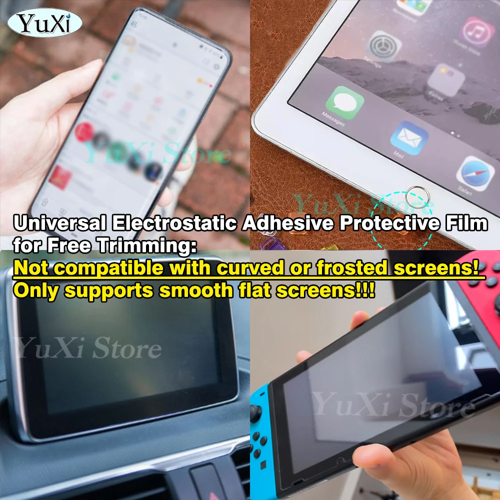 Universal HD Clear Screen Protector Film Set - 10 Pack Anti-Dust PET Films