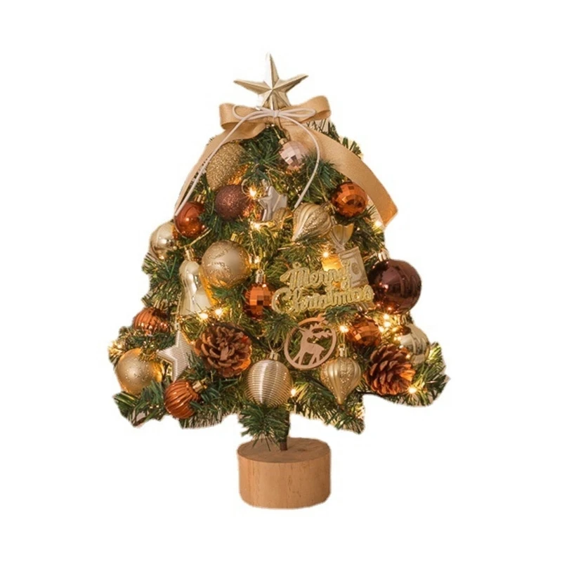 

Mini Christmas Trees with Lights 45cm Tabletop Desktop Christmas Tree Decoration 50LB
