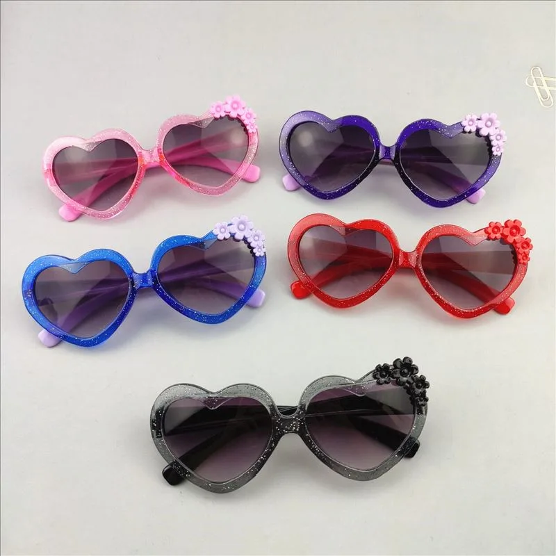

Stylish Trendy Kids Sunglasses Fashion Heart Shape Sun Glasses Eyewear Cute Lovely Flower Outdoor UV400 Eyewear for Party