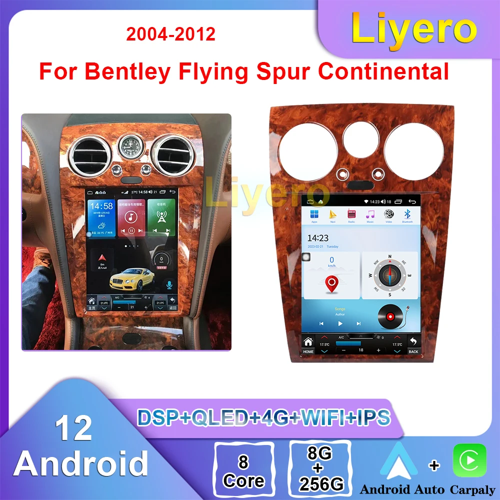 

Liyero Car Radio For Bentley Flying Spur Continental 2004-2012 Car Play Android Auto GPS Navigation DVD Player Video Stereo DSP