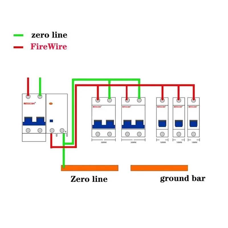 DZ47 400V 1-4P 6-63A C Type Mini Circuit Breaker MCB Short Overload Circuit Protector 35mm Din Rail Mount