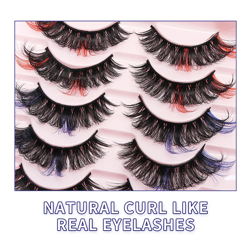 Vibrant Wholesale Colored Mink Strip Eyelashes - Fast Shipping