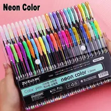 

48Pcs Neon Color Set Glitter Metallic Fluorescence Highlighter Gel Pen 1.0mm Tip For Art Sketch Painting Drawing Kids Graffiti