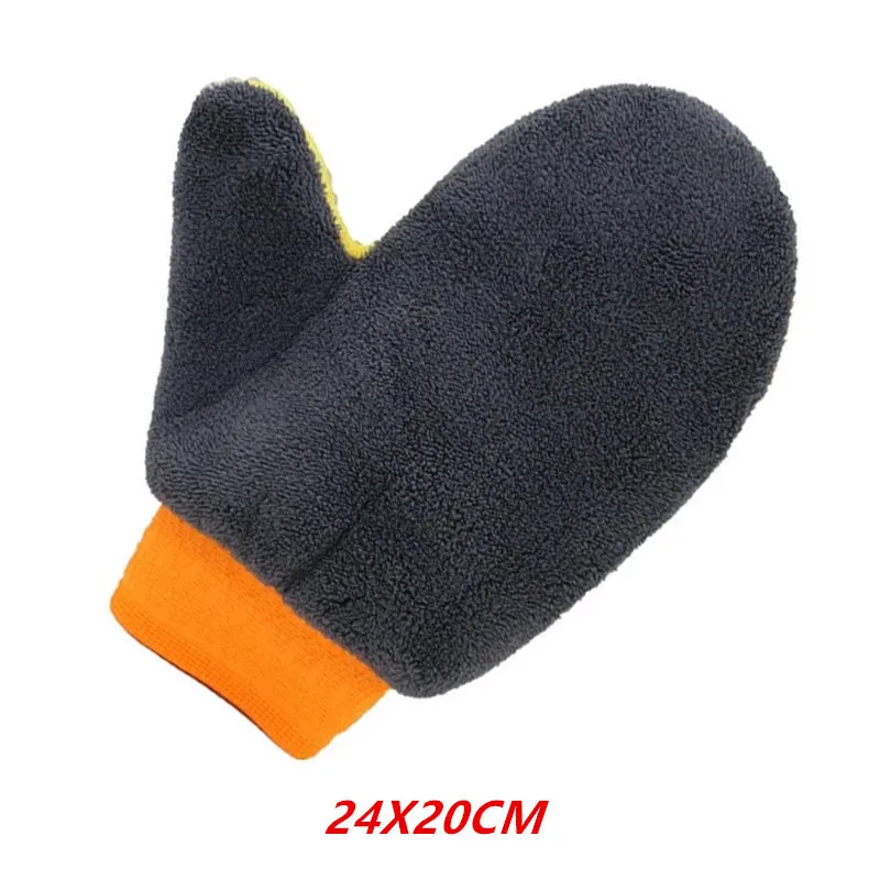 Waterproof Car Wash Microfiber Chenille Gloves Thick Car Cleaning Mitt Wax Detailing Brush Auto Care Double-faced Glove