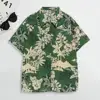 Trendy Summer Shirt  Patch Pocket Quick Drying Hawaiian Shirt  Summer Floral Leaves Print Hawaiian Shirt 3