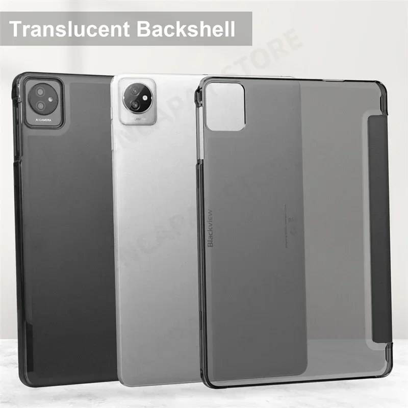 Tri-Fold Magnetic Tablet Case with Hard Back Shell and Stand