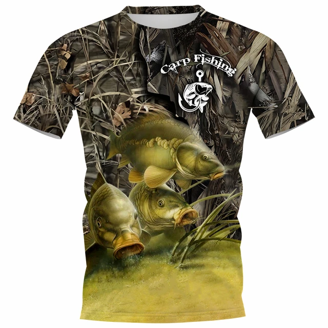 2023 Summer Popular Carp Fishing Full Print T-shirt for Men and Women 3D  Catfish Print T-shirt Short Sleeve Casual Top - AliExpress