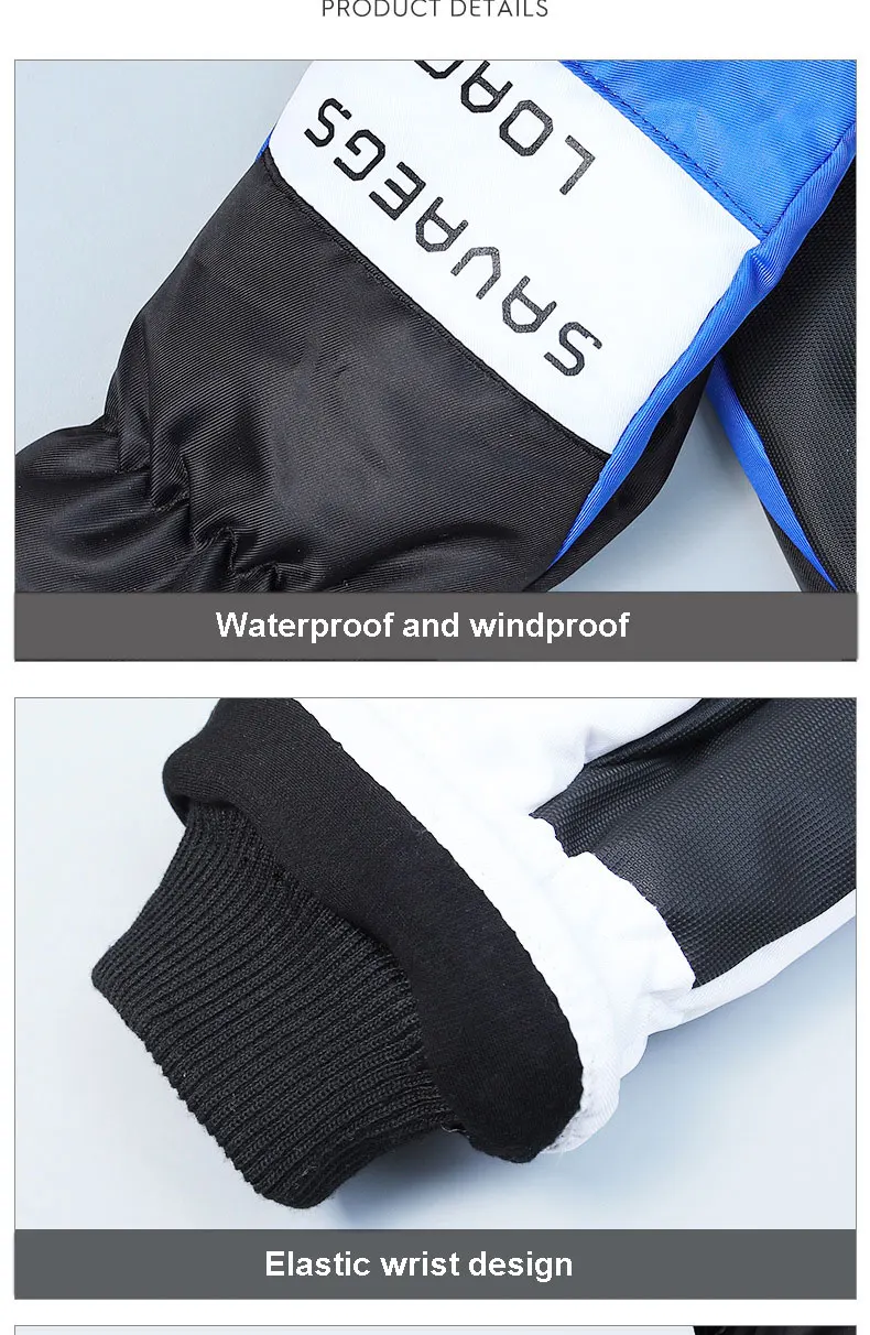1 Pair Non-slip Ski Men Women Universal Outdoor Cycling Hiking Mitten Winter Warm Waterproof Thicken Fleece Gloves_voghion.com