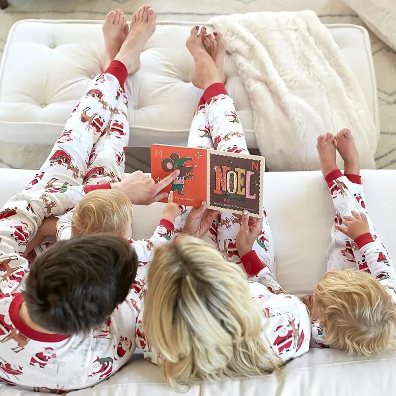 Santa Claus Print Christmas Pajamas Set