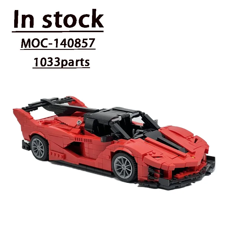 Moc-140857 Red Classic Art Scissor Door Supercar Assembly Building Block Model #1033 Parts Adult Kids Birthday Toy Gift