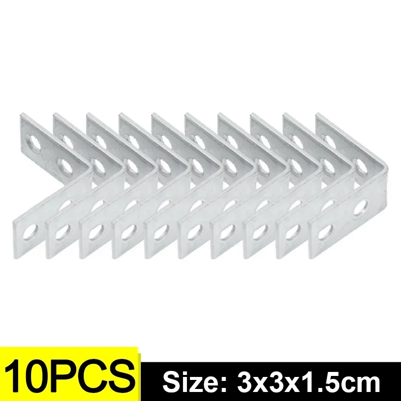 50/10 יחידות מחזיקי פינה בצורת L מחבר מתכת עץ מדף תיקון מהיר זווית ימין מחזיקי מגירות כלי רהיטים