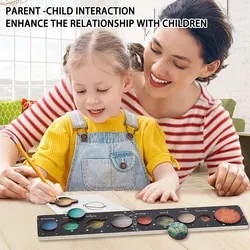 Eight Major Planet Puzzles Pairing Board Solar Science Cognitive Cognitive Montessori Adaptation Children Early Marble Toys