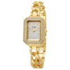 Ladies' high-value fashion bar scale square dial buckle shaped steel strip inlaid with diamonds outer shell quartz watch 6