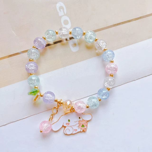 Sanrio Bracelets Kawaii Cartoon Charms Bracelet Cinnamoroll Women Jewelry  Gift Toys Cute Candy Bracelet for Girlfriends Children - AliExpress