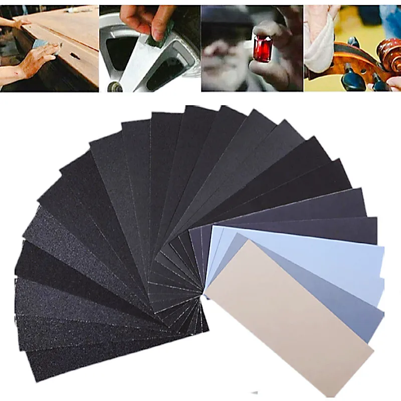 60 To 3000 Grit 102Pc Wet Dry Sandpaper Assortment Abrasive Paper Sheets  For Automotive Sanding Wood Furniture Finishing