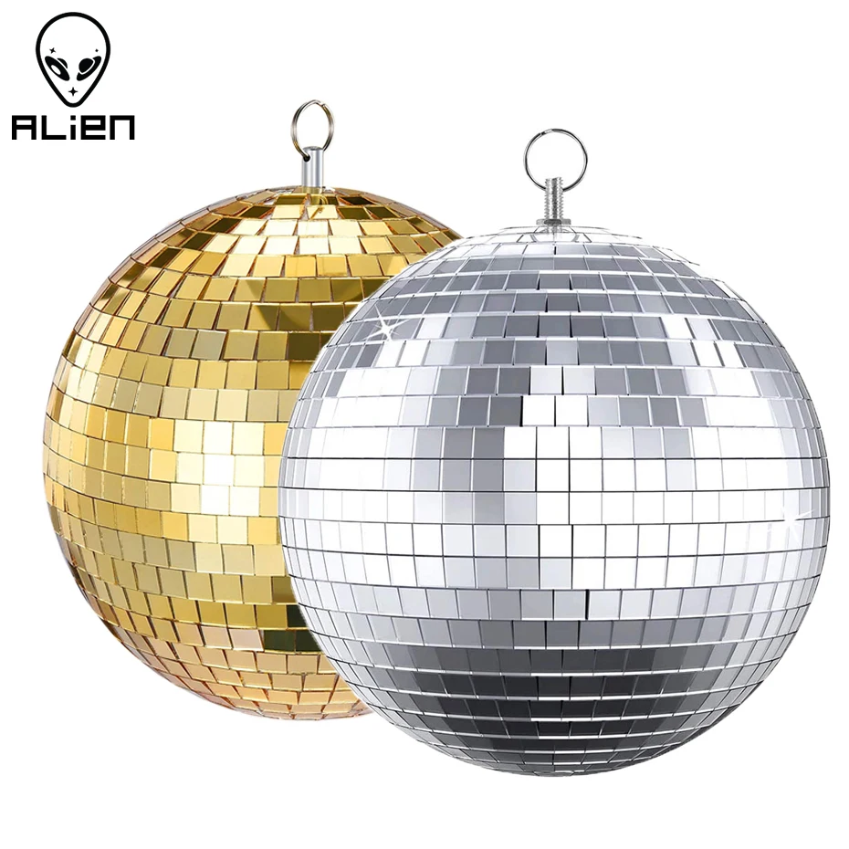 Alien Silver Gold Glass Mirror Disco Ball Decorative Party Luminoso Riflettente Dj Dance Christmas Home Club Stage Lighting Effect