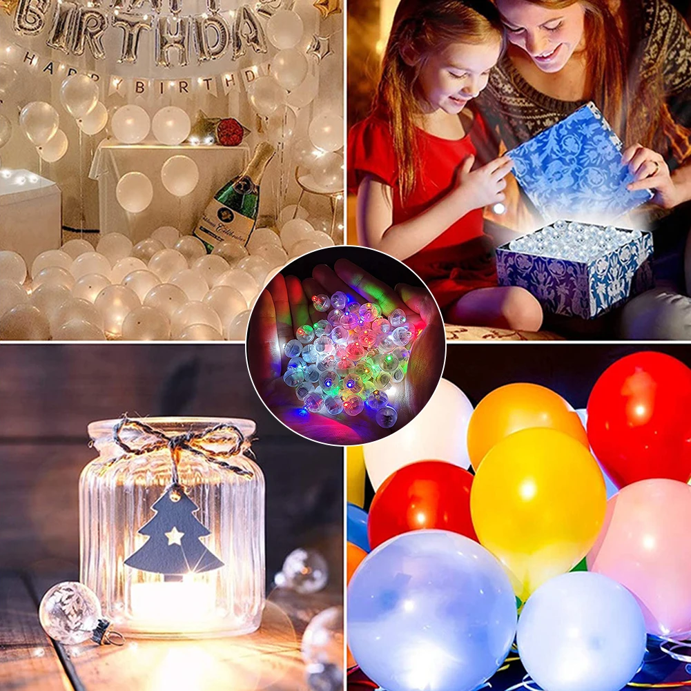 50pcs Round Balloon Lights LED Flash Colorful Luminous Lamps Mini Tumbler Ball Light For Christmas Wedding Party Decoration