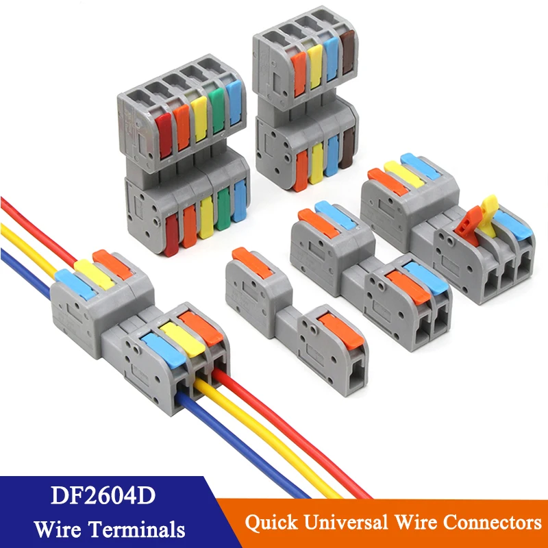 

5/10pcs Docking Mini Quick Wire Connector Universal Compact Electrical Wiring Connectors Push-in Butt Conductor Terminal Block