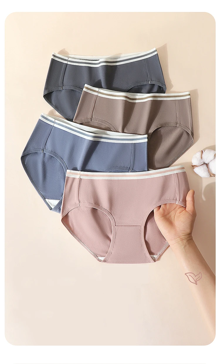 7PCS/Set Cotton Women Panties Breathable Underwear Week Pants Girls Briefs Solid Panty Underpants Sexy Low Waist Female Lingerie