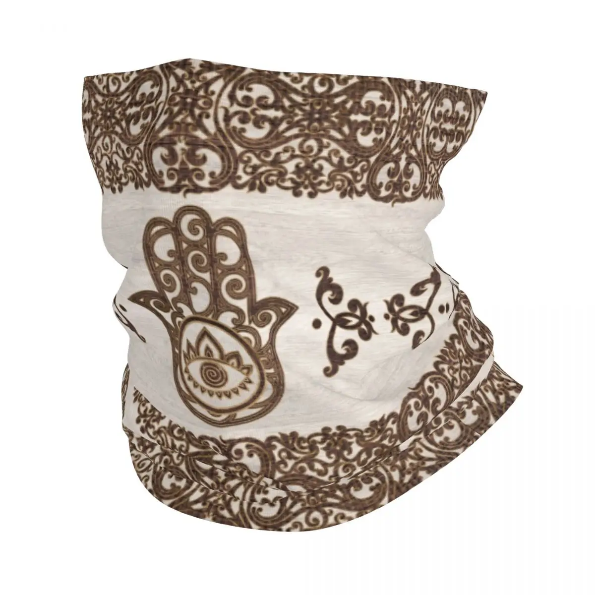 

Fatima Hamsa Hand Bandana Neck Gaiter for Hiking Hunting Men Women Wrap Scarf Evil Eye Tribes Amulet Balaclava Warmer