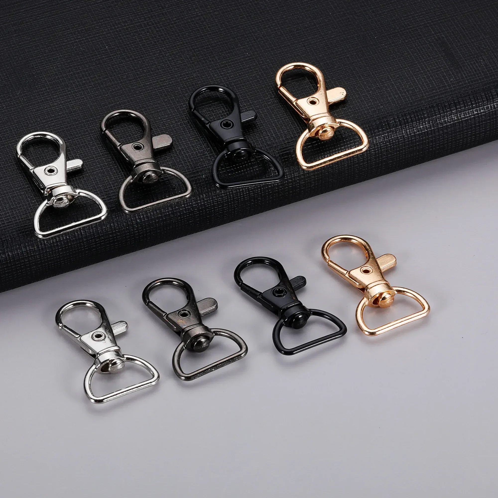 100Pcs Swivel Clasps D Rings Alloy Metal Snap Hooks Clip Hook for Keychain Bag Key Ring Jewelry Making Crafting Sewing Wholesale