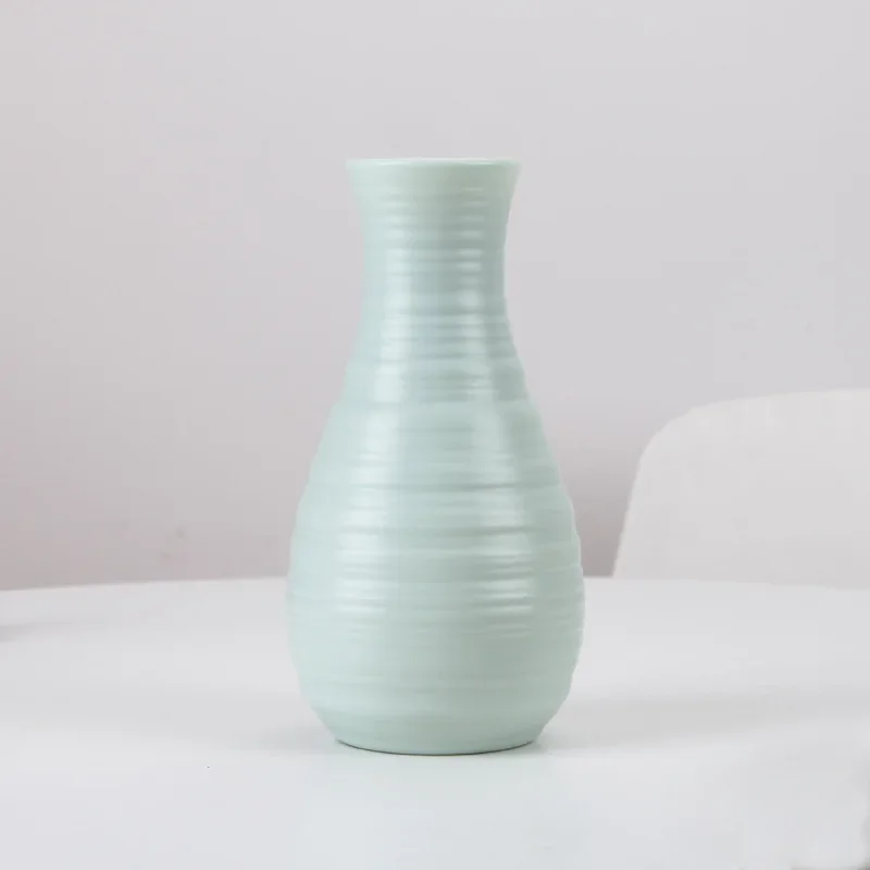 Home Decoration Plastic Flower Vase White Imitation Ceramic Flower Pot Basket Nordic Decoration Vases for Flowers flower vase