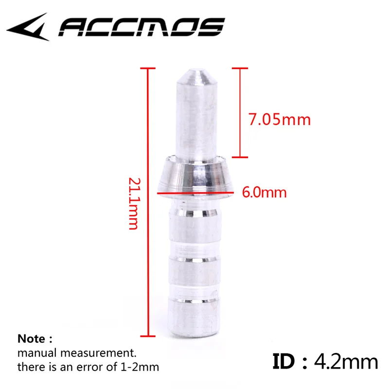 50pcs Archery Aluminum Nock Pin for Arrow Shaft 4.2 mm Nock Compound Recurve Bow Arrows