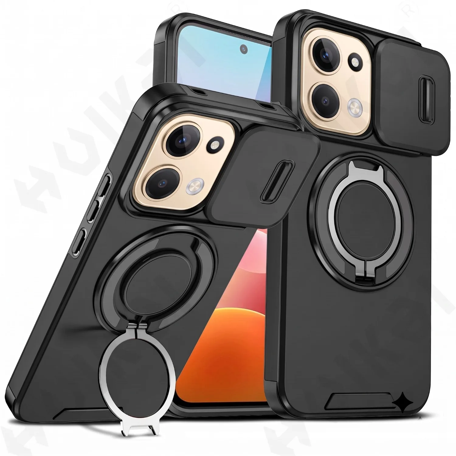 Enhanced Slide Camera Stand Case with Lens Protection and Stand功能