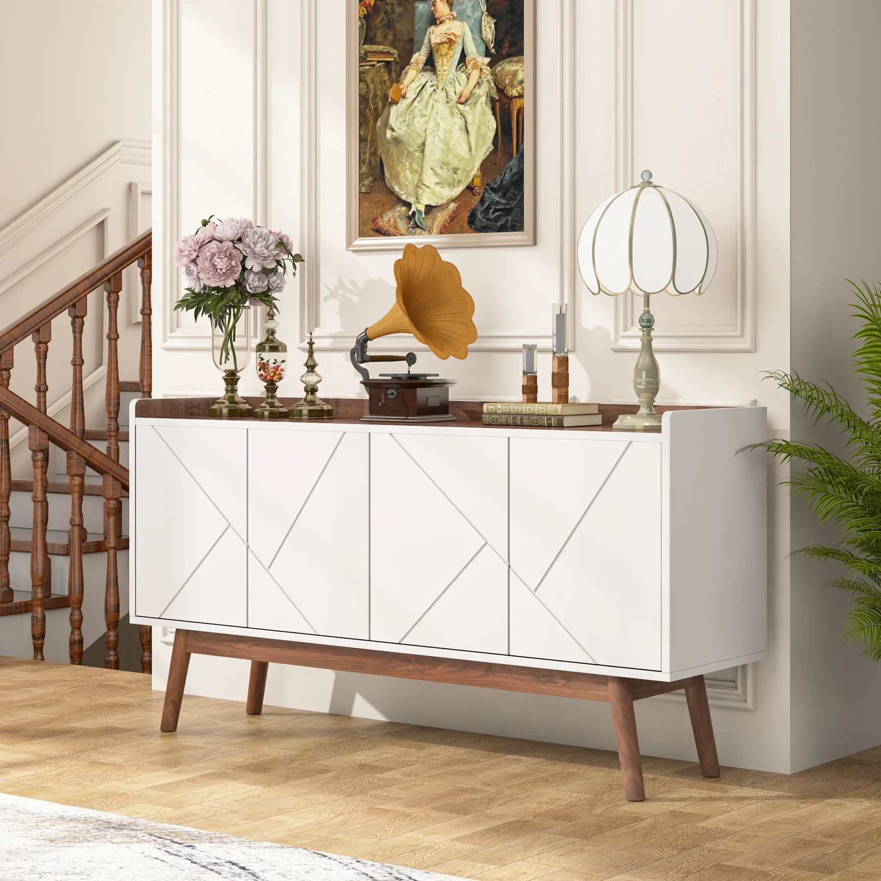 Tribesigns Sideboard Storage Cabinet Modern Buffets & Sideboards Cabinet with Storage, Accent Kitchen Storage