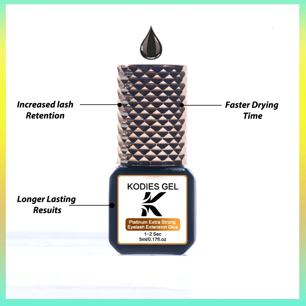 KODIES GEL 5ml Eyelash Glue Extensions 0.5S/1S/2S Fast Drying Lashes Extension Adhesive Low Smell Long Lasting Lash Glue Sealant 5