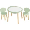 Kids Table and Chairs Set, Kids Wooden Play Table with 2 Chairs, Kids Round Table for Toddlers, Suitable for Bedroom, Playroom 1