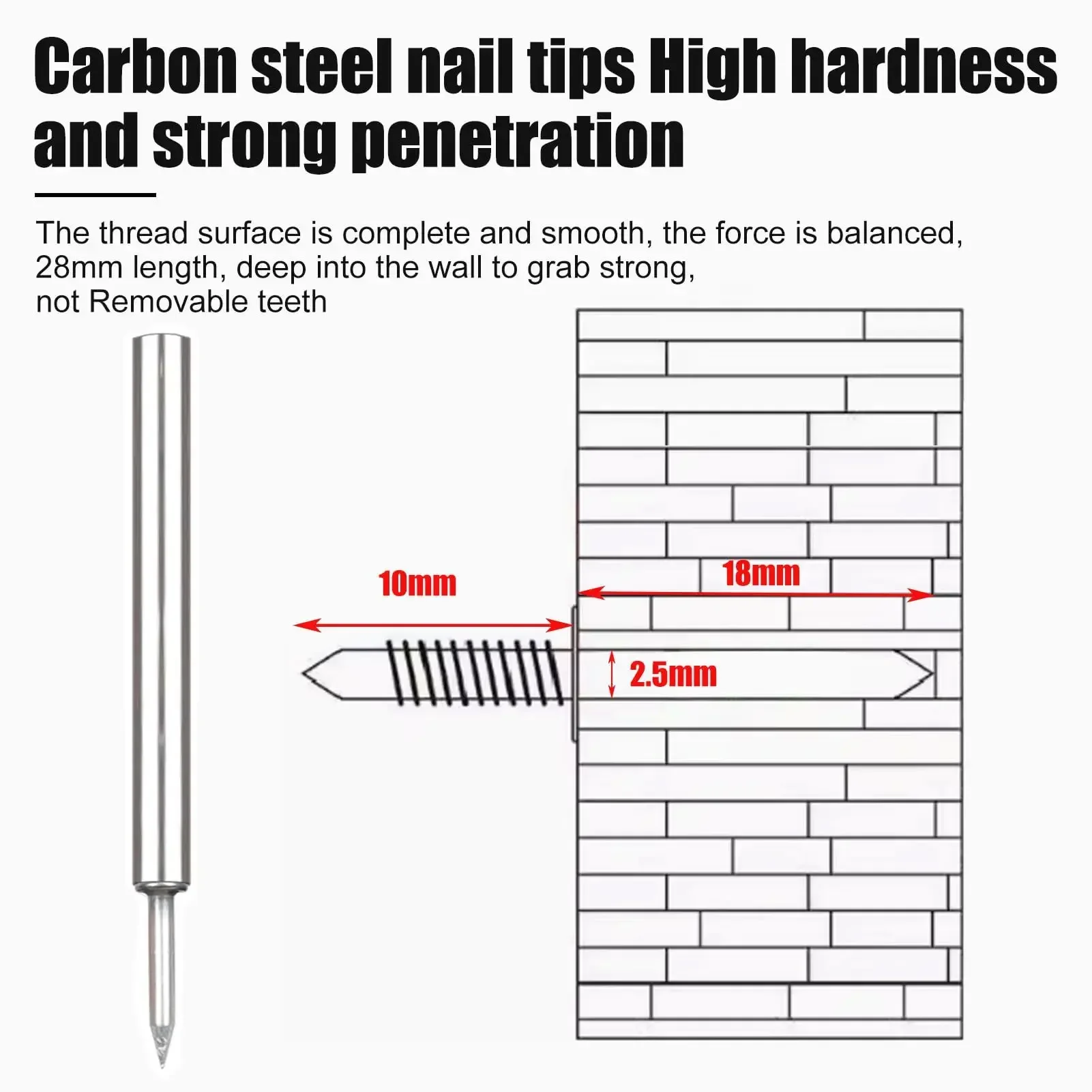 Seamless Nails 100PCS Carbon Steel Nails For Seamless Baseboard Installation