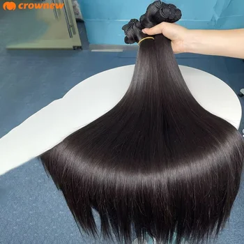 Fasci di tessuto per capelli umani reali al 100% Fasci di capelli umani lisci da 100 g/pacchetto Fasci di capelli umani vergini a doppia trama da 10-36 pollici