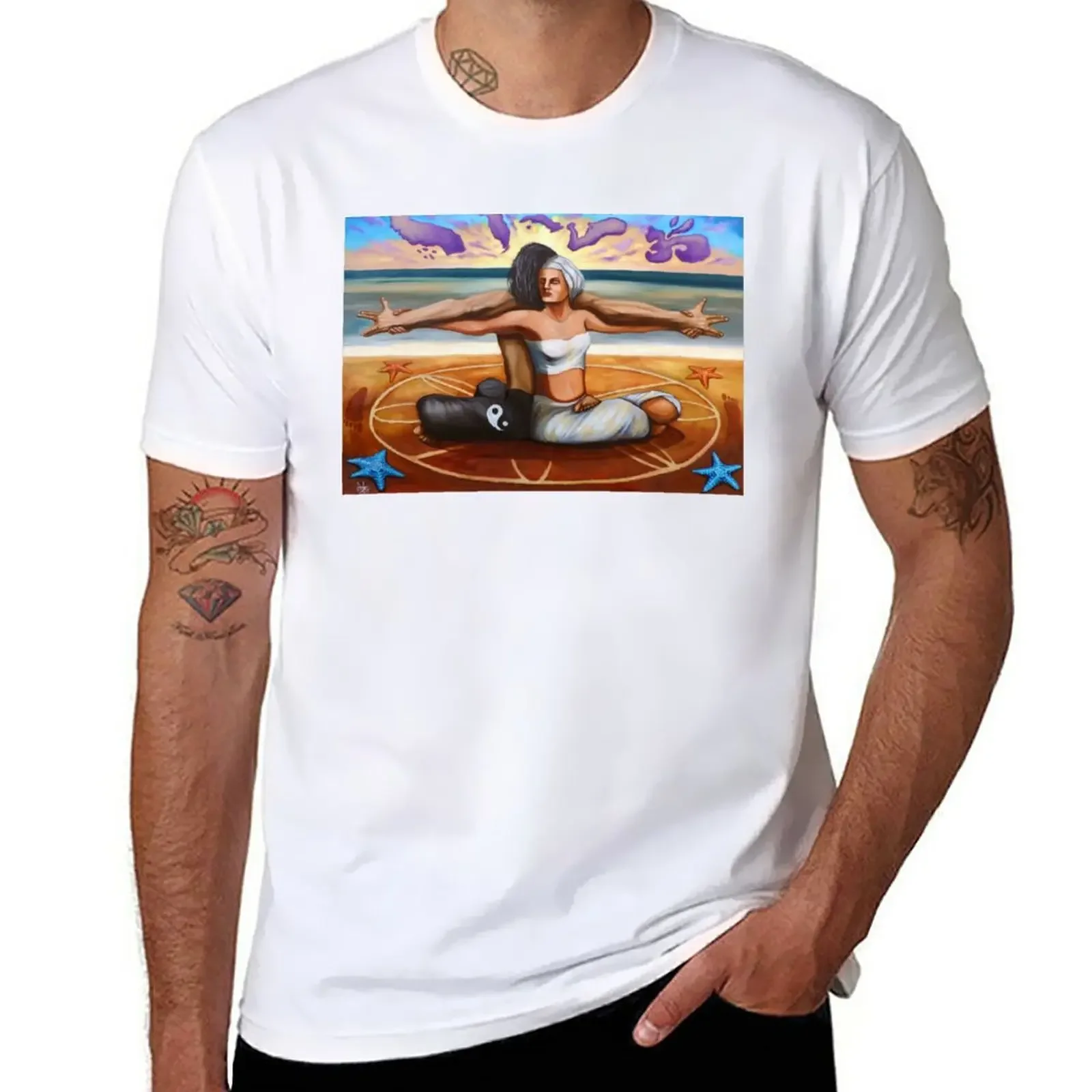 

Starfish Medicine Wheel Yoga T-Shirt for a boy quick drying Men's t-shirt