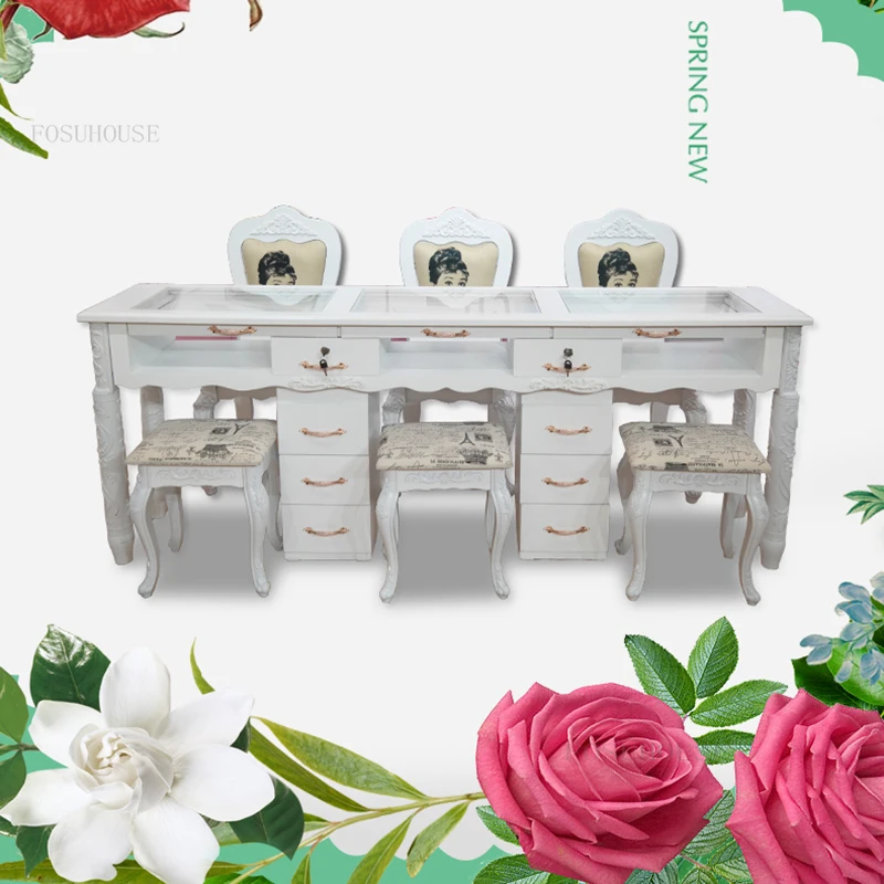 New Household Nail Tables Bedroom Manicure Table Clothing Store Commercial Display Stands Salon Furniture Nail Table with Drawer