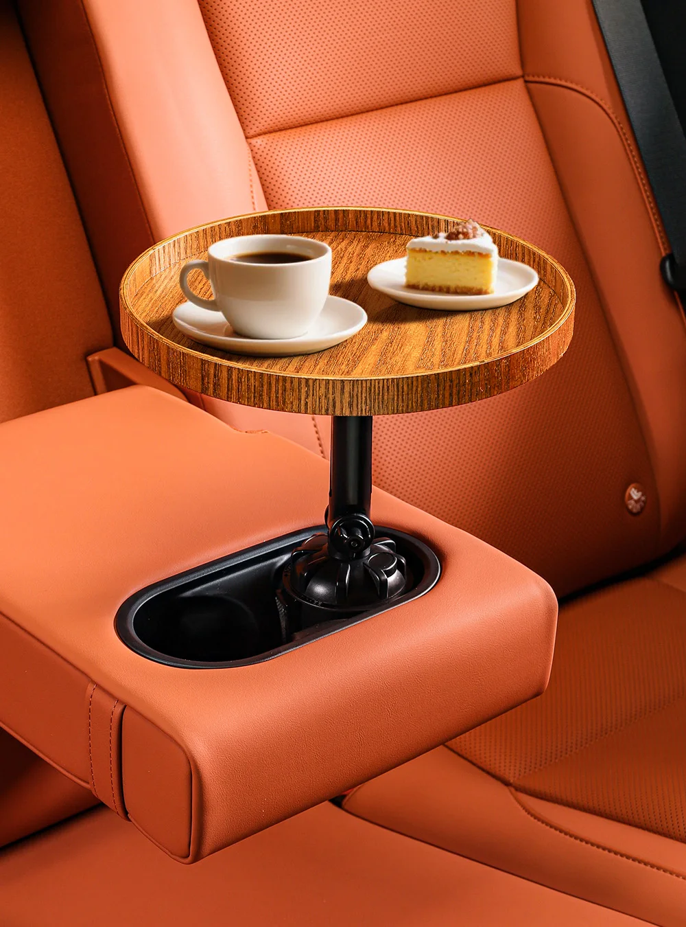 Dual Cup Holder Expander Adjustable for 360°Rotating Multifunctional Car Food Tr