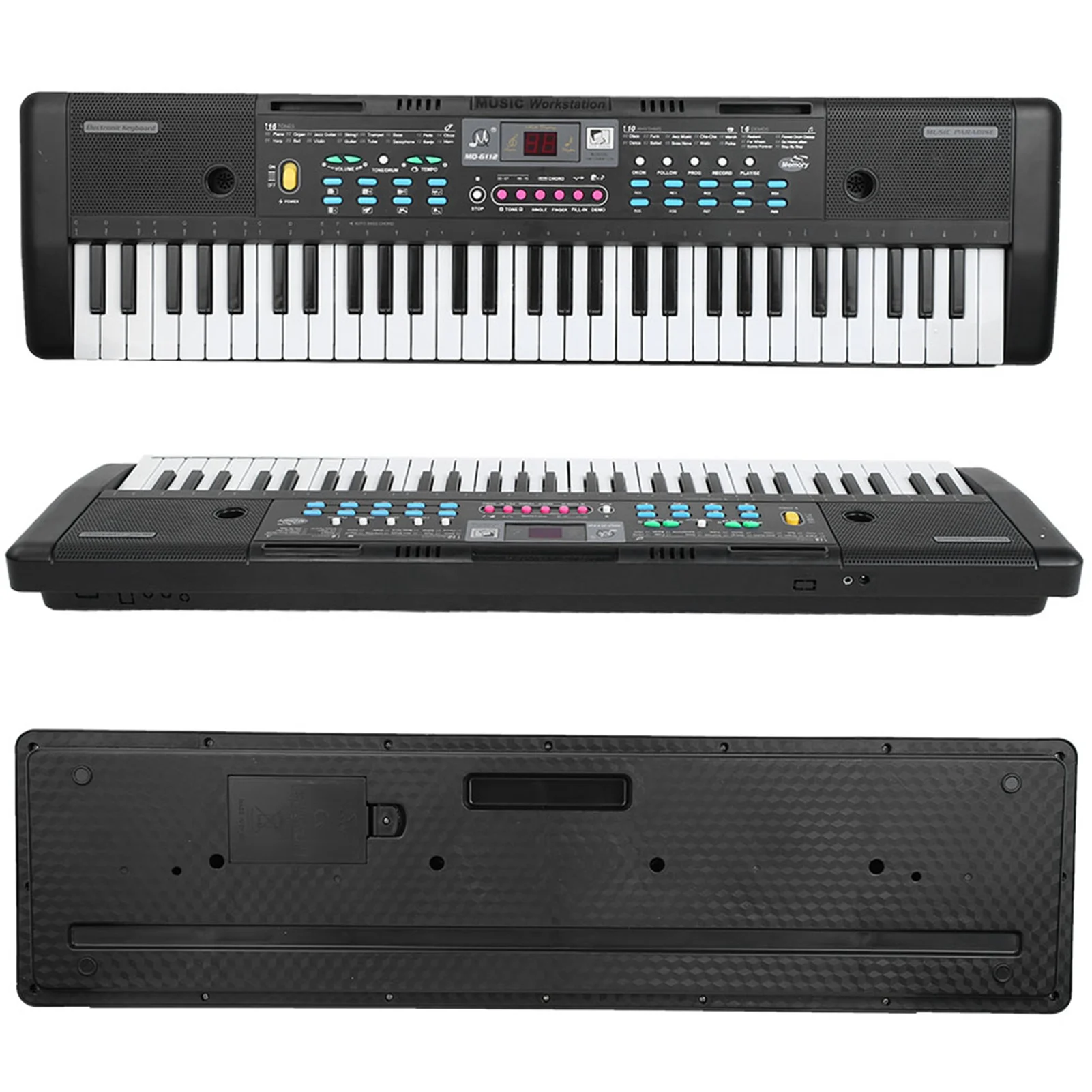 Multifunctional Electronic Keyboard 61 Keys Electronic Organ Portable Digital Music Keyboard with Mic Portable Digital