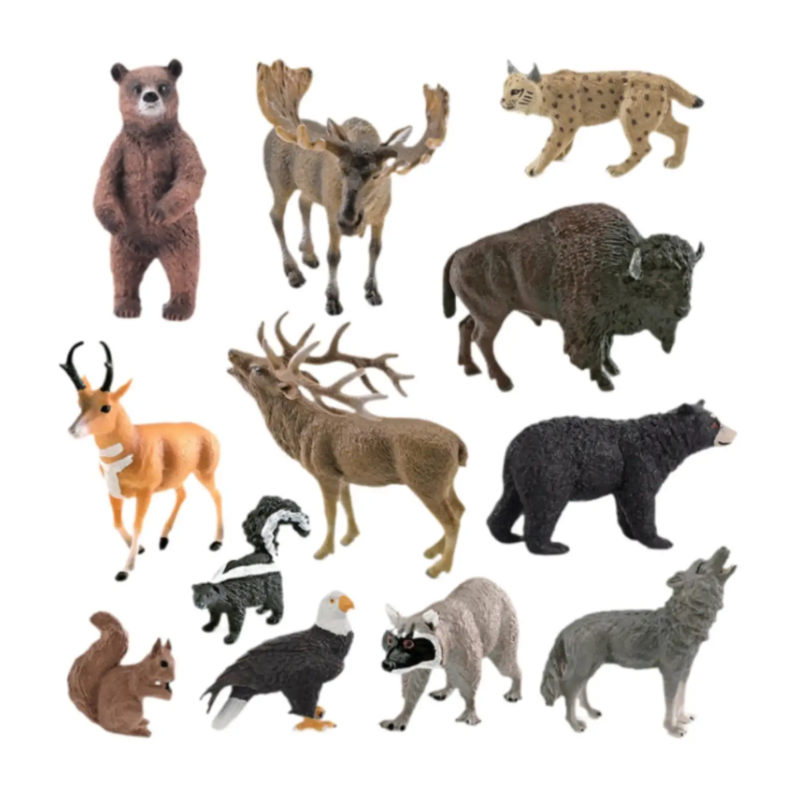12x Animal Figurines Set Collections Realistic for Kids Boys Girls Children