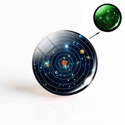 Radiant Solar System Glow Glass Cabochon - Luminous DIY Jewelry Accent - 30mm (Planet 8)