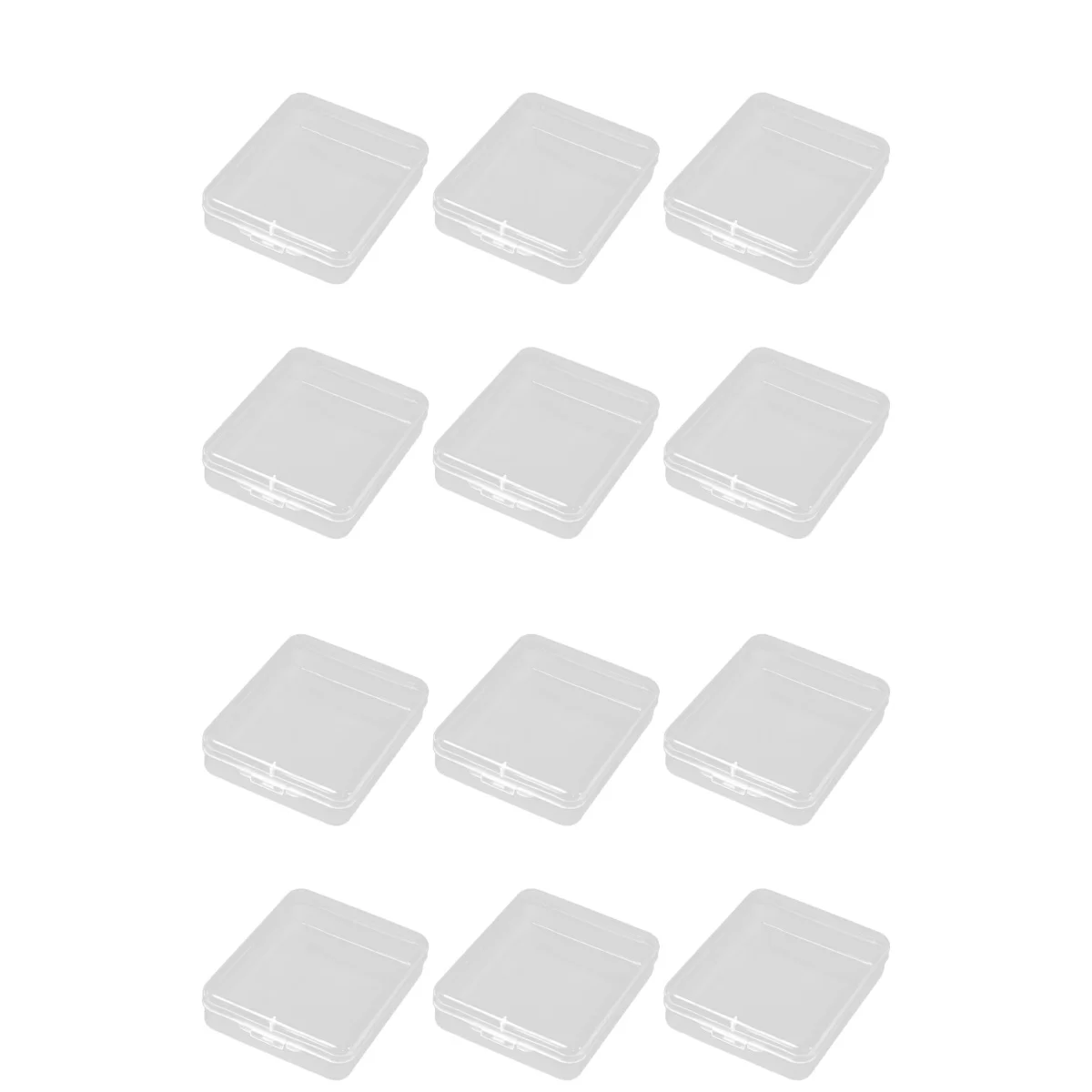 

12 Pcs Plastic Case Rectangular Jewelry Box Transparent Storage Case Earrings Container Box with Cover