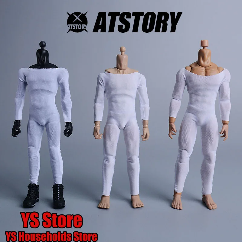 

1/12 Man Soldier Bottoming Bodysuit Round Collar Long Sleeve Anti Staining White Jumpsuit Clothes Accessory For 12" Figure Body