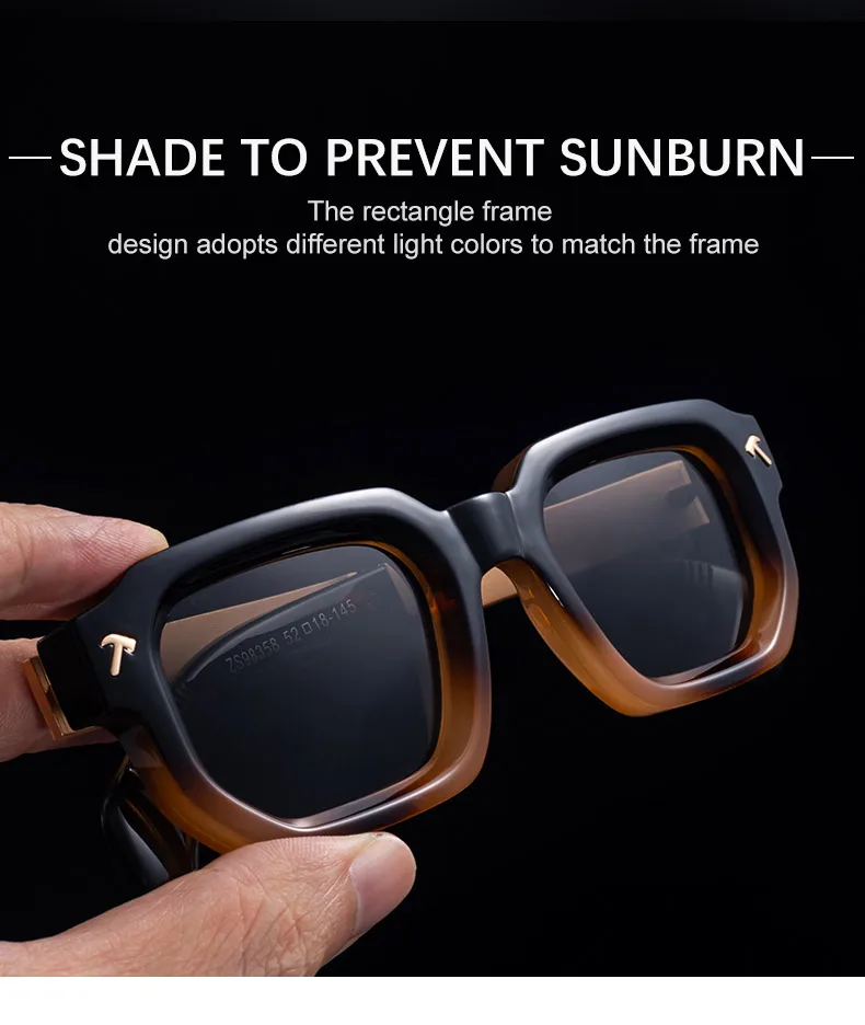 Polarized Square Punk Sunglasses Men 2025 Luxury Brand Classic Rectangle Sunglass UV400 Driving Eyewear Fashion Outdoor Shades 