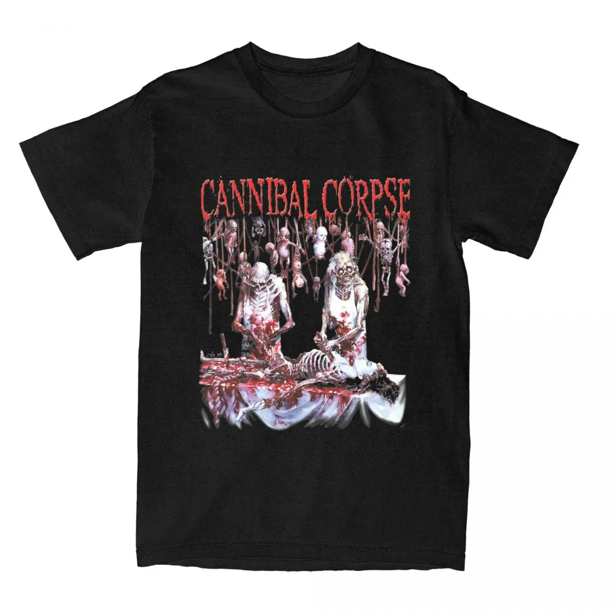 Camiseta de algodón puro para hombre y mujer, camisa con estampado de Cannibal Corpse Butchered At Birth, accesorios, banda