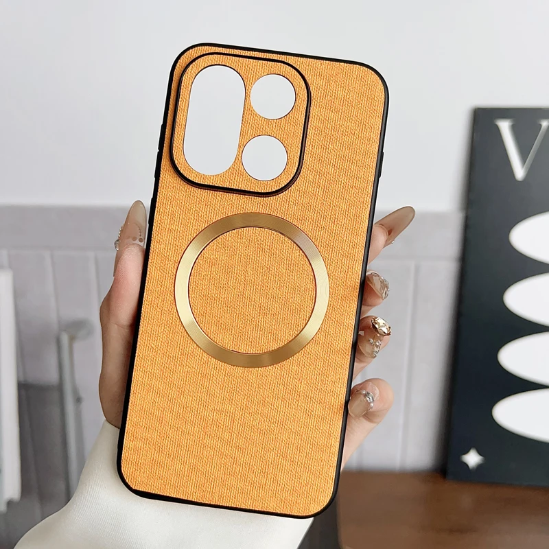 ELVEV Magnetic Woven Cloth Anti-Slip Phone Case with Premium TPU & Hard PC