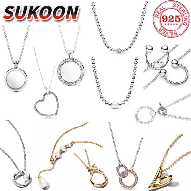 Collier en argent sterling 925% à la mode, série love, personnalisé avec zircon, pour femmes, bijoux, cadeau d'anniversaire 1