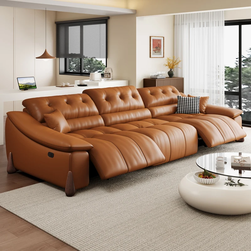 Electric Italian Sofas Minimalist Leather Multifunctional Sofa