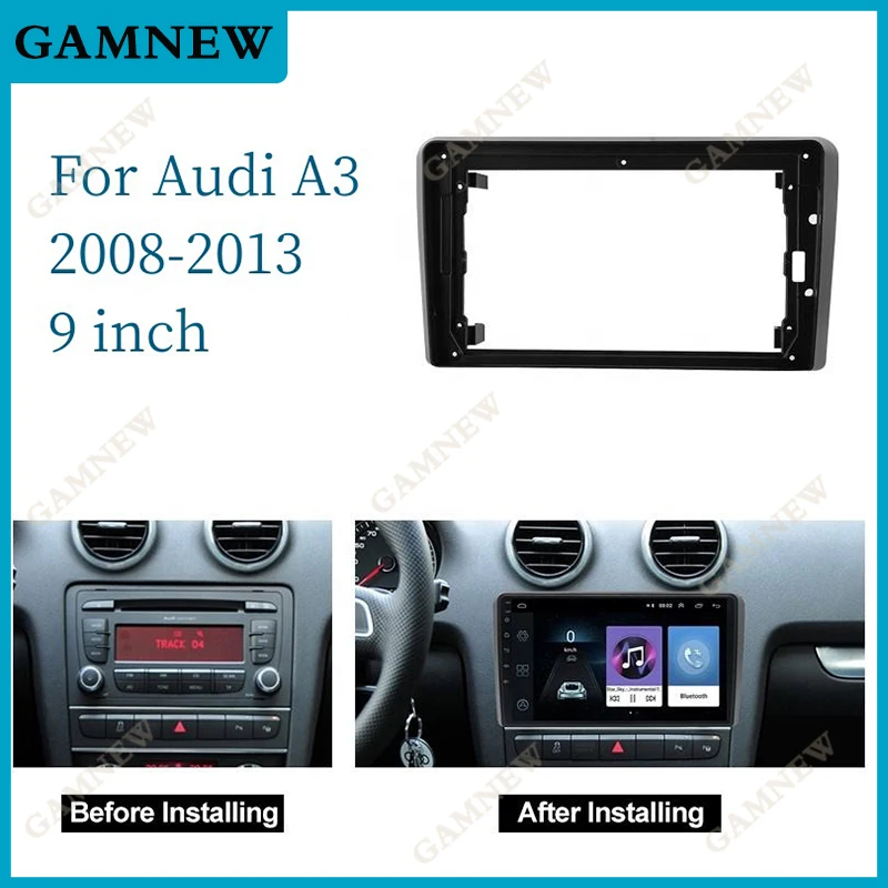 Car Audio 9 Big Screen DVD Fascia Frame Adapter For Audi A3 2008-2012 2Din  Dash Installation Panel Frame Kit - AliExpress