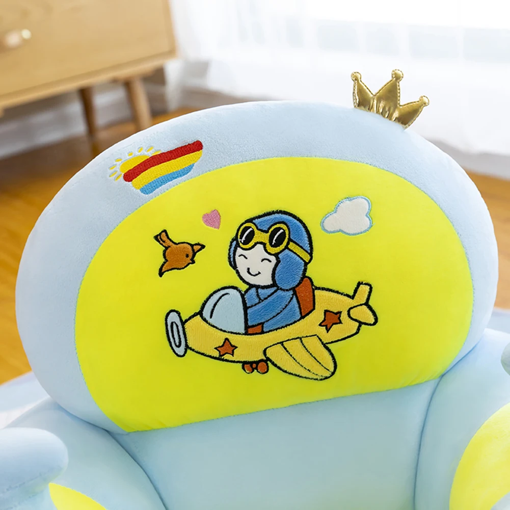 Baby Feeding Safety Seat Skin Cartoon Plush Learning Sit Chair Without Cotton 3