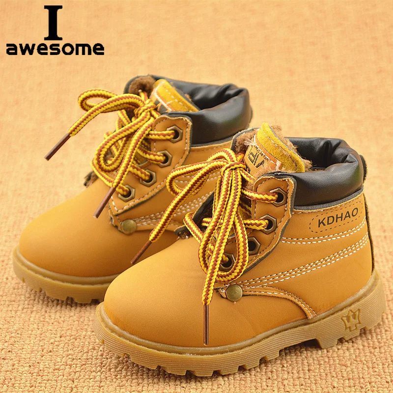 2021 Winter Autumn Children's Boots Girls Boys Plush Riding Boots Casual Warm Ankle Shoes Kids Fashion Sneakers Baby Snow Boots children snow boots 2021 autumn winter cotton shoes boys girls waterproof non slip ankle boots kids leather boots fashion