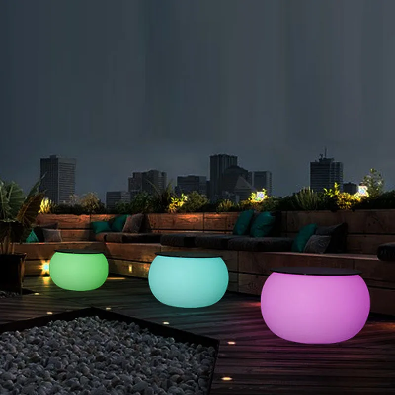 Home Luminous Coffee Table D68*42cm Modern Nordic Drum Shape Side Tables For Living Room Loft White Glow Furniture Korea Riq-Z01